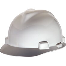 Mine Safety Appliances V-Gard 500 Polyethylene 6-Point Ratchet Suspension Short Brim Bump Cap, White