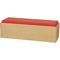 Wood Designs™ Dramatic Play 9 x 32 x 12 Vinyl Reversible Cushions Double Bench, Birch/Red Cushion