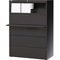 Quill Brand® 5-Drawer Lateral File Cabinet, Locking, Letter/Legal, Charcoal, 36W (26827D)