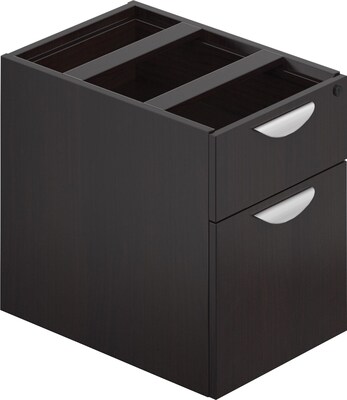 Offices To Go® Superior Laminate Box/File Pedestal, American Espresso, 19H x 16W x 22D