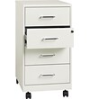 QuillÂ® Brand 18" Deep Mobile Pedestal Cabinet; 4 Drawers Organizer, White