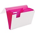 Poppin White + Pink 13-Pocket Accordion File