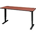 72 x 30 Electric Height-Adjustable Table, Cherry Top, Black Base