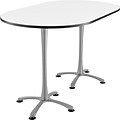 Cha Cha Standing Table 72 x 36 Designer White Top Silver Base