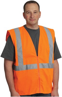 Protective Industrial Products High Visibility Sleeveless Safety Vest, ANSI Class R2, Orange, 2XL (302-MVGZOR-2X)