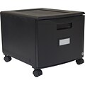 Storex One Drawer Mini File Cabinet with Lock and Casters, Legal/Letter Size, Black (61264B01C)