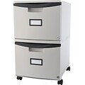 Storex® 2-Drawer Mobile Vertical File Cabinet; Gray/Black, Letter/Legal (61301S01C)