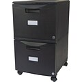 Storex Two-Drawer Mobile File Cabinet with Lock, Legal/Letter, Black (61312U01C)