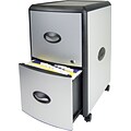Storex Two-Drawer Mobile File Cabinet with Lock, Metal Accent Panels (61351U01C)