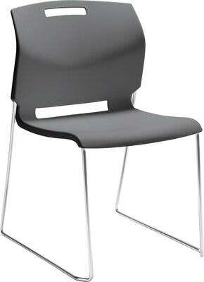 Global Popcorn™ Plastic Stack Chair without Arms, Platinum,, 4/Ct (TD6711-PLT)