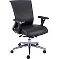 Quill Professional Series 1100TL Task Chair, Bonded Leather, Black, Seat: 16.3-18.7W x 17.1D, Back: 19.5W x 18.7H