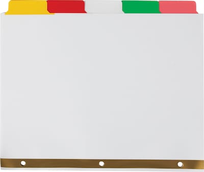 Staples Write-On™ BIG TAB Dividers, 5-Tab Set, Color Tabs, 4/Pack (13509)