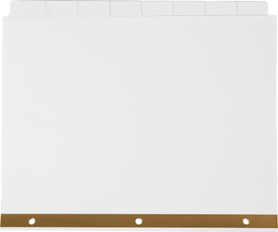 Staples Large Tab Write-On Dividers, 8-Tab Set, White, 4/pack