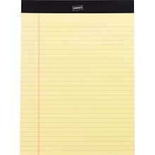 Staples Notepad, 8.5 x 11.75, Wide Ruled, Canary, 50 Sheets/Pad, Dozen Pads/Pack (ST57300)