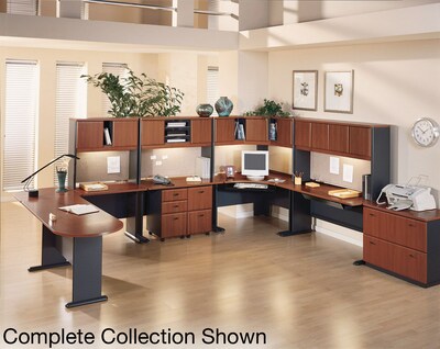 Bush Business Furniture Cubix 48W Desk with Mobile File Cabinet, Hansen Cherry/Galaxy (SRA025HCSU)