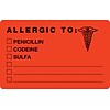 Medical Arts Press® Allergy Warning Medical Labels, Allergic To, Fluorescent Red, 2-1/2x4, 100 Labe