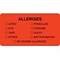 Medical Arts Press® Allergy Warning Medical Labels, Allergies, Fluorescent Red, 1-3/4x3-1/4", 500 Labels