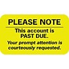 Medical Arts Press® Past Due Collection Labels, Please Note, Fluorescent Chartreuse, 7/8x1-1/2, 500