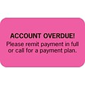 Medical Arts Press®  Past Due Collection Labels, Account Overdue, Fluorescent Pink, 7/8x1-1/2, 500