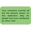 Medical Arts Press® Patient Insurance Labels, Insurance Covered/All But Amount, Fl Green, 7/8x1-1/2