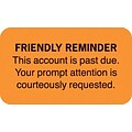 Medical Arts Press® Reminder & Thank You Collection Labels, Friendly Reminder, Fl Orange, 7/8x1-1/2