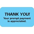 Medical Arts Press® Reminder & Thank You Collection Labels, Thank You!, Light Blue, 7/8x1-1/2, 500