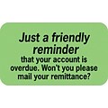 Medical Arts Press® Reminder & Thank You Collection Labels, Friendly Reminder, Fl Green, 7/8x1-1/2,