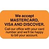 Medical Arts Press® Reminder & Thank You Collection Labels, accept MC/VISA/Disc., Fl Orange, 7/8x1-1