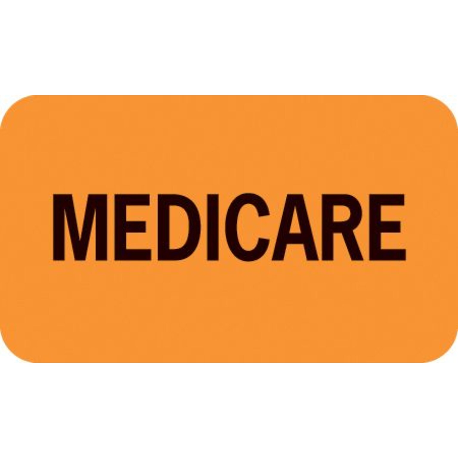 Medical Arts Press® Insurance Chart File Medical Labels, Medicare, Fluorescent Orange, 7/8x1-1/2, 500