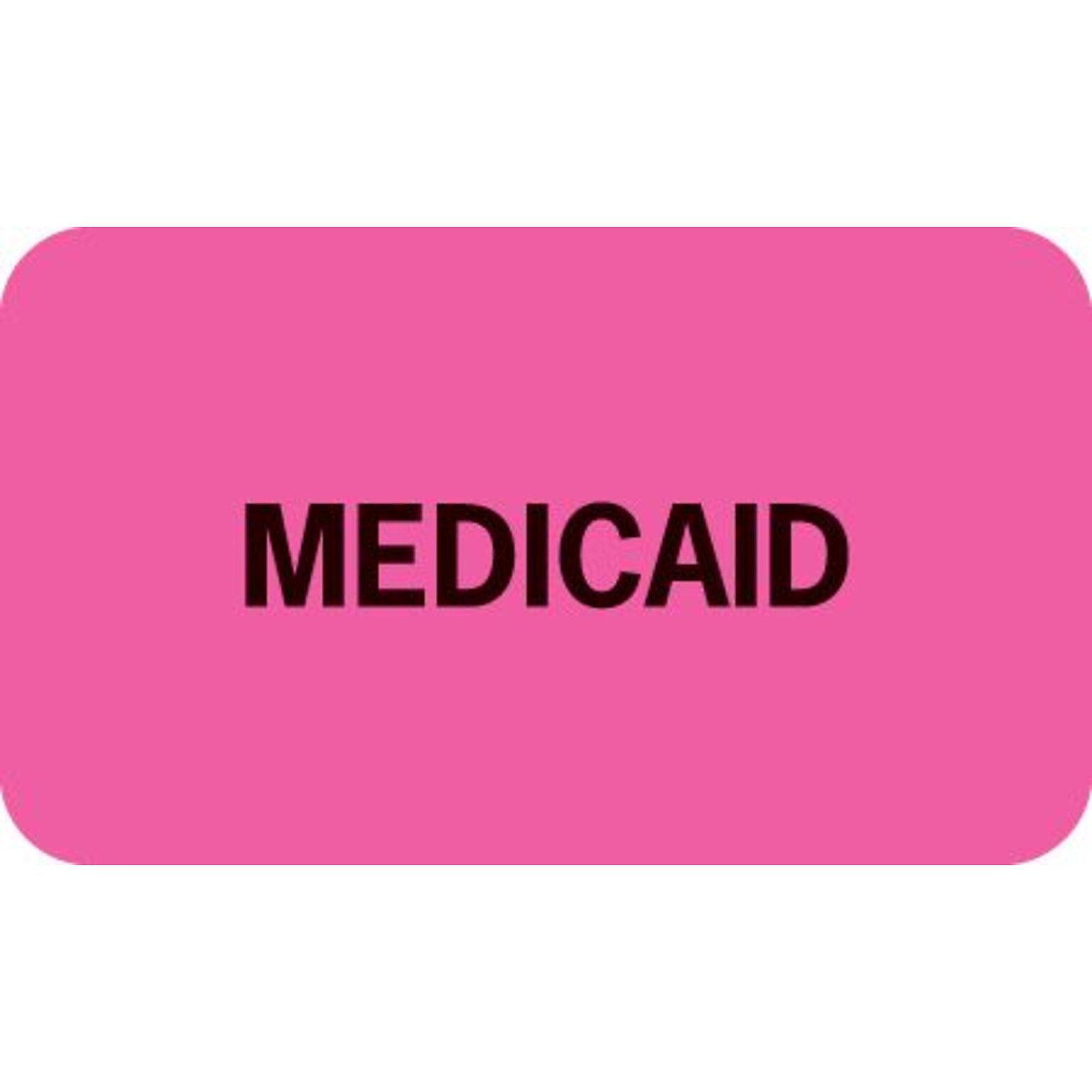Medical Arts Press® Insurance Chart File Medical Labels, Medicaid, Fluorescent Pink, 7/8x1-1/2, 500 Labels