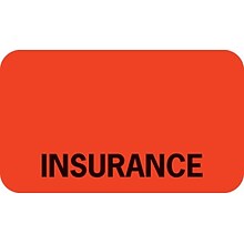 Medical Arts Press® Insurance Chart File Medical Labels, Insurance, Fluorescent Red, 7/8x1-1/2, 500