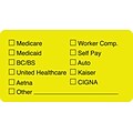 Medical Arts Press® Insurance Chart File Medical Labels, Medicare, Medicaid, BC/BS, Chartreuse, 1-3/4x3-1/4, 500 Labels