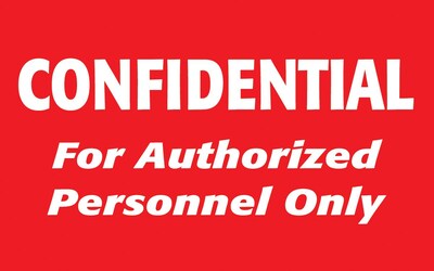 Medical Arts Press® Patient Record Labels, Confidential/Authorized Personnel, Red, 2-1/2x4, 100 Lab