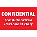 Medical Arts Press® Patient Record Labels, Confidential/Authorized Personnel, Red, 2-1/2x4, 100 Lab