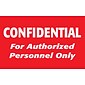 Medical Arts Press® Patient Record Labels, Confidential/Authorized Personnel, Red, 2-1/2x4", 100 Labels