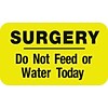 Medical Arts Press® Diet and Medical Alert Labels, Surgery - Do Not Feed or Water, Fl Chartreuse, 7/