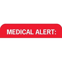 Chart Alert Medical Labels, Medical Alert, Red and White, 7/8x1-1/2, 500 Labels