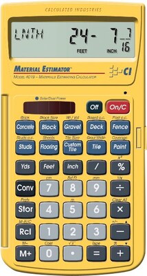 Calculated Industries 4019 Material Estimating Calculator, Yellow