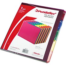 Pendaflex File Guide, A-Z Index, Letter Size, Magenta/Blue/Green/Yellow/Red (PFX 40142)