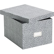 Oxford Card File with Lift-Off Lid Holds 1,200 6 x 9 Cards, Black/White Paper Board (40591)