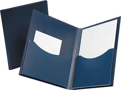 Oxford Double Stuff 2-Pocket Paper Handler Folder, Navy (OXF 57455)