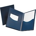 Oxford Double Stuff 2-Pocket Paper Handler Folder, Navy (OXF 57455)