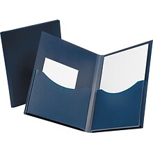 Oxford Double Stuff 2-Pocket Paper Handler Folder, Navy (OXF 57455)