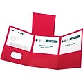 Oxford Tri-Fold Folder w/3 Pockets, Holds 150 Letter-Size Sheets, Red, 20/BX