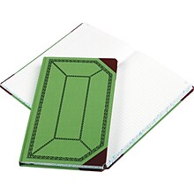 Boorum & Pease Record Book, 7 5/8 x 12 1/2, Green, 150 Sheets/Book (67 1/8-300-R)