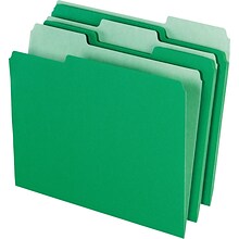 Pendaflex® Colored File Folders, Letter, Green/Light Green, 100/Box (1521/3BGR)