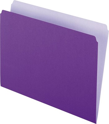 Pendaflex Two-Tone File Folder, Straight Cut, Letter Size, Lavender, 100/Box (PFX 152 LAV)