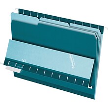 Pendaflex File Folder, 3 Tab, Letter Size, Teal, 100/Box (PFX 4210 1/3 TEA)