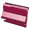 Pendaflex Recycled File Folder, 1/3-Cut Tab, Letter Size, Burgundy, 100/Box (4210 1/3 BUR)