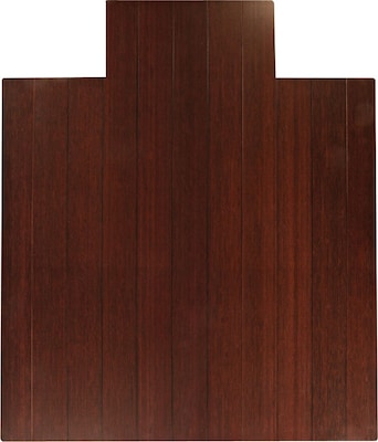 Anji Mountain Deluxe Roll-Up Bamboo Chair Mat, Standard Lip, 44 x 52, Dark Cherry